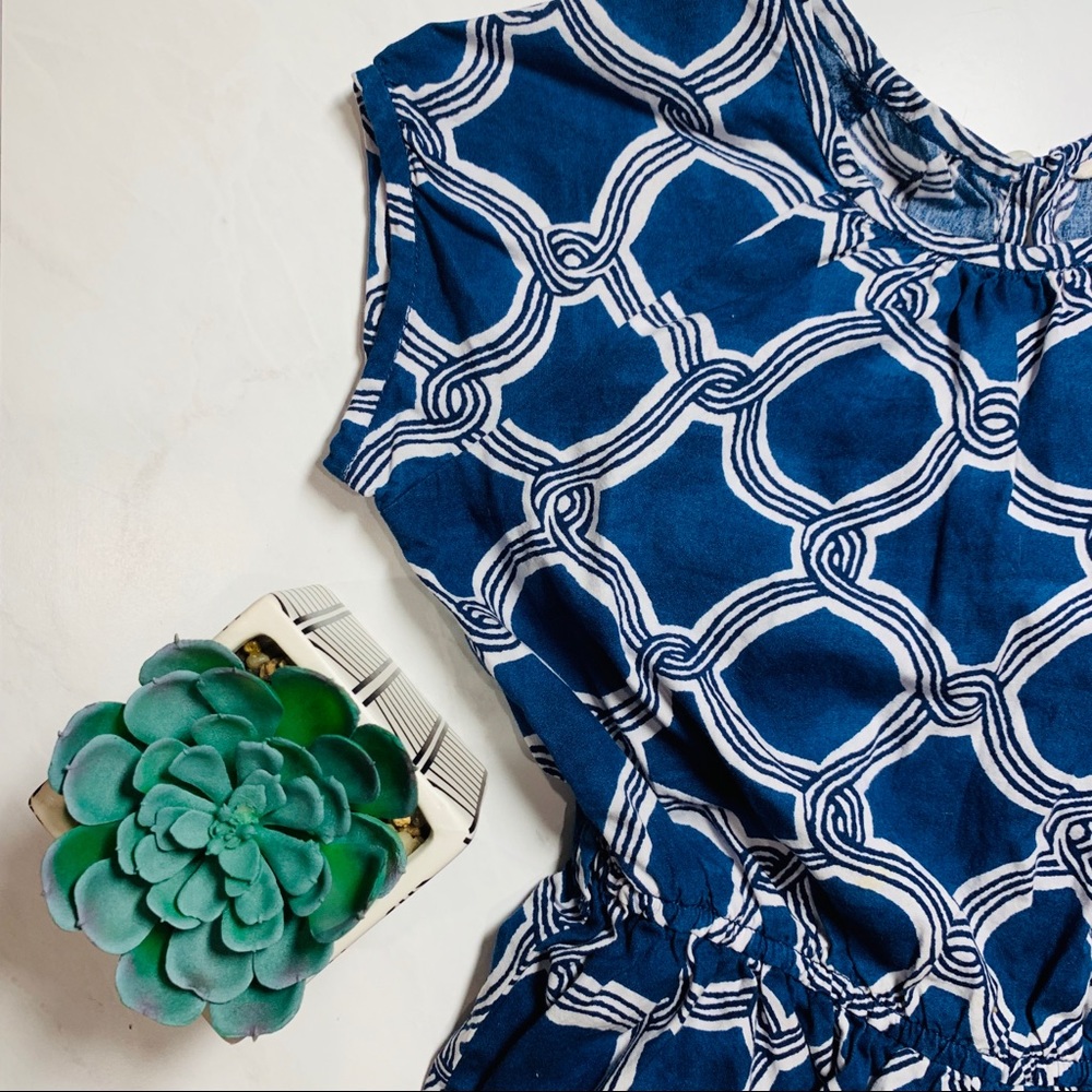 Lands’ End Girls Blue Fit & Flare Dress Sz 6